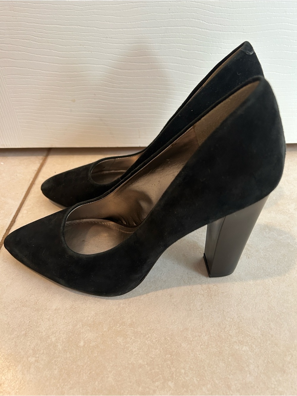 BCBGeneration black suede block heel pump
